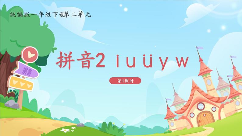 一年级上册语文部编版一年级上册语文部编版02 教学课件_i u ü y w（第1课时）01