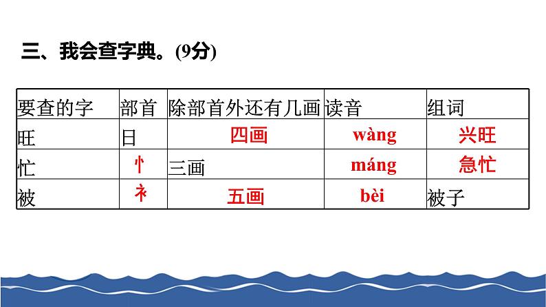 二年级上册语文作业课件-第七单元测试卷 部编版(共16张PPT)第4页