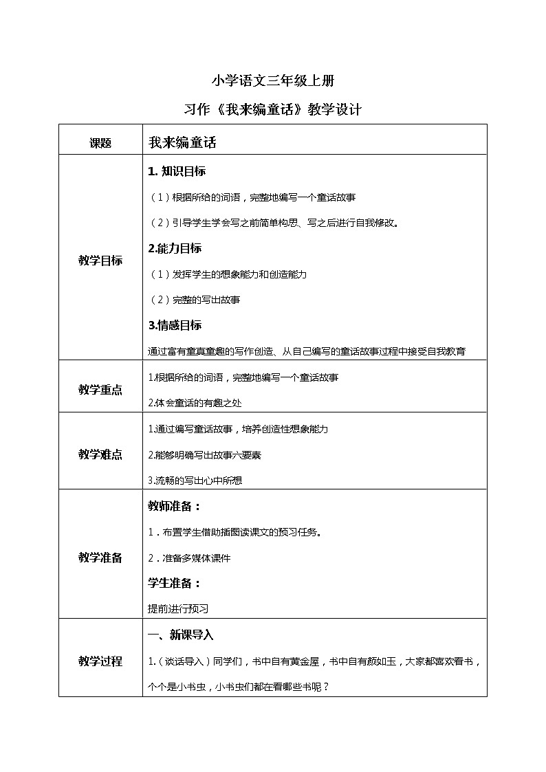 《习作：我来编童话》课件+教案+练习01
