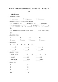 2020-2021学年贵州省黔西南州兴义市一年级（下）期末语文试卷