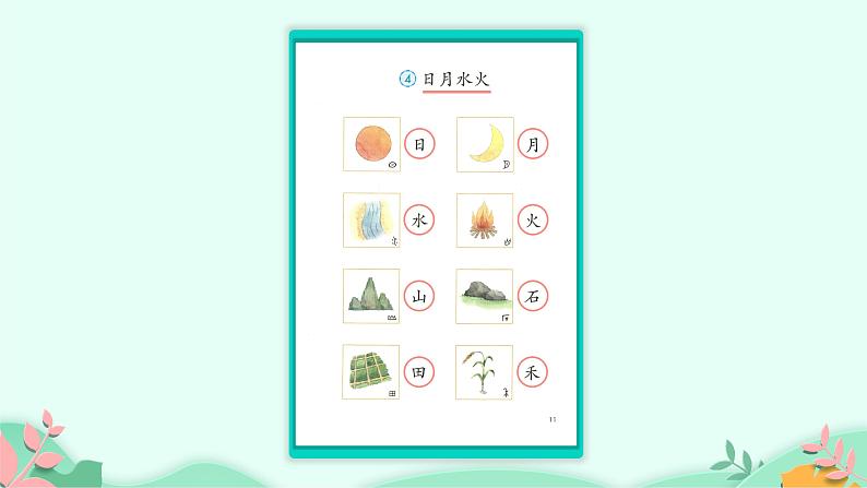 部编版语文一年级上册 4 日月水火 课件04