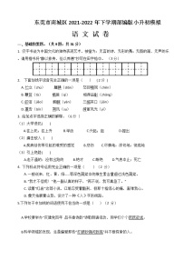 小升初模拟语文试卷 东莞市南城区 2021-2022学年第二学期