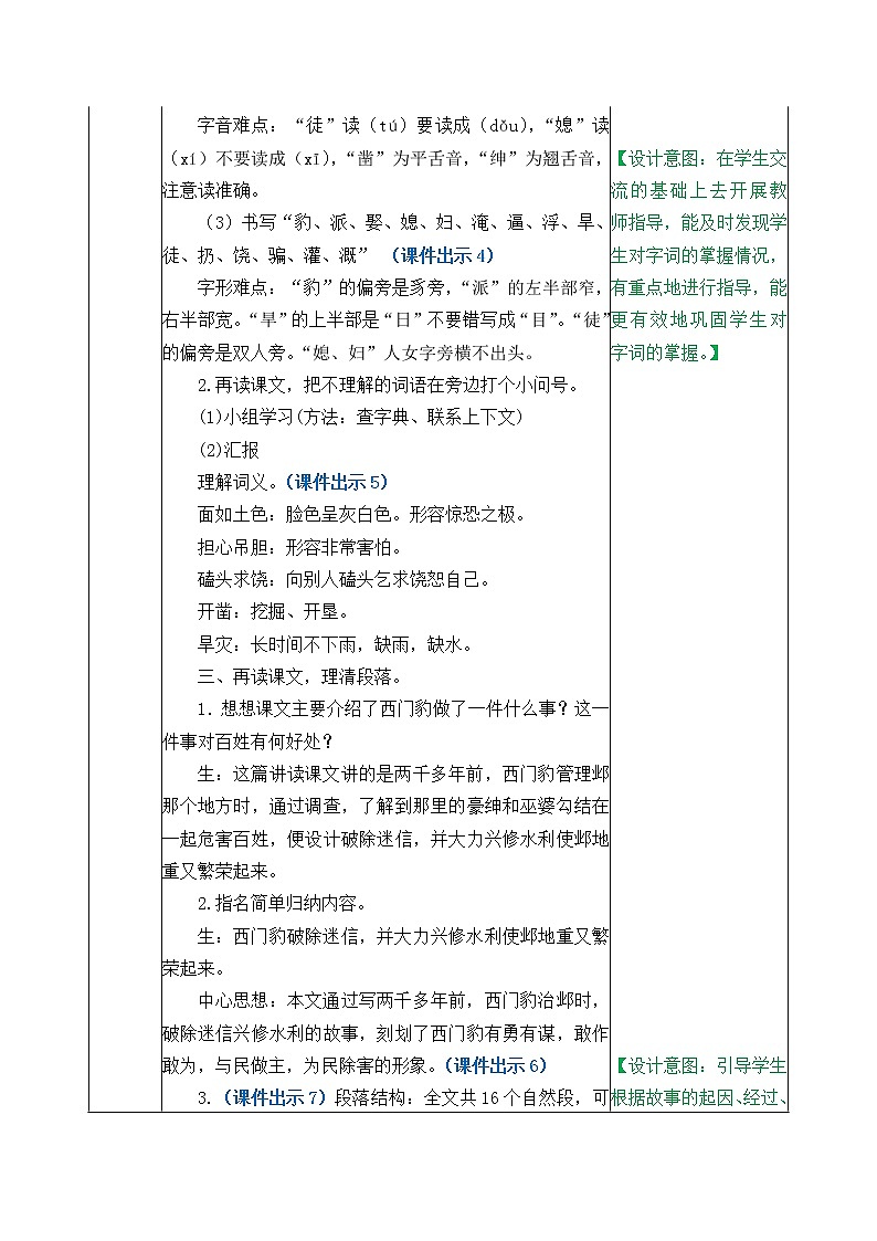 26《西门豹治邺》教案（含课时作业+教学反思+备课素材）第2页