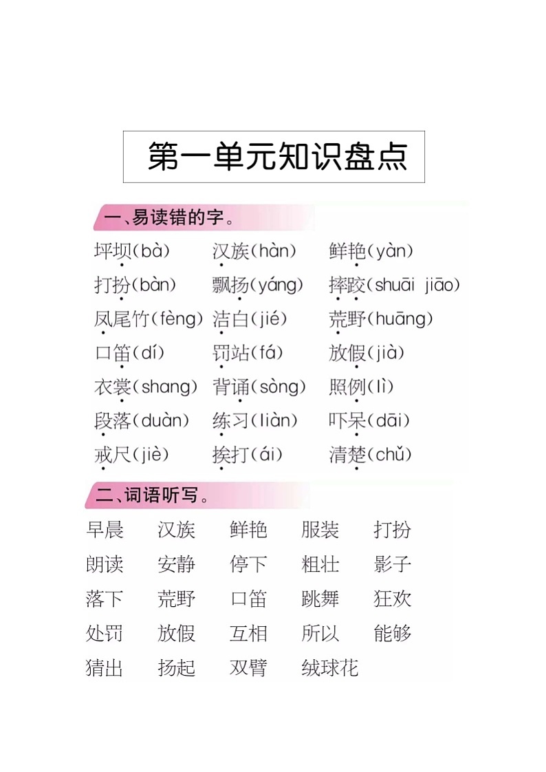 三年级上册语文-各单元知识点梳理_人教（部编版）01