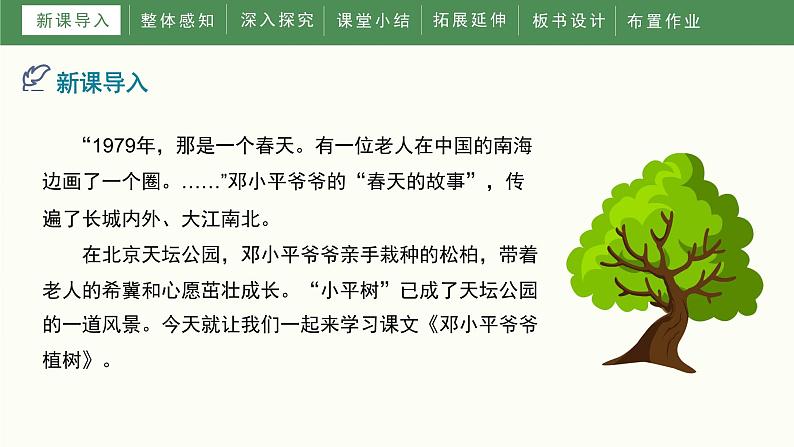 4《邓小平爷爷植树》（课件）部编版语文二年级下册第4页