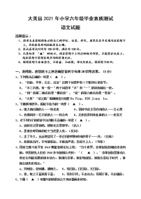 四川省遂宁市大英县语文六年级毕业素质测试2020-2021学年（部编版，含答案）