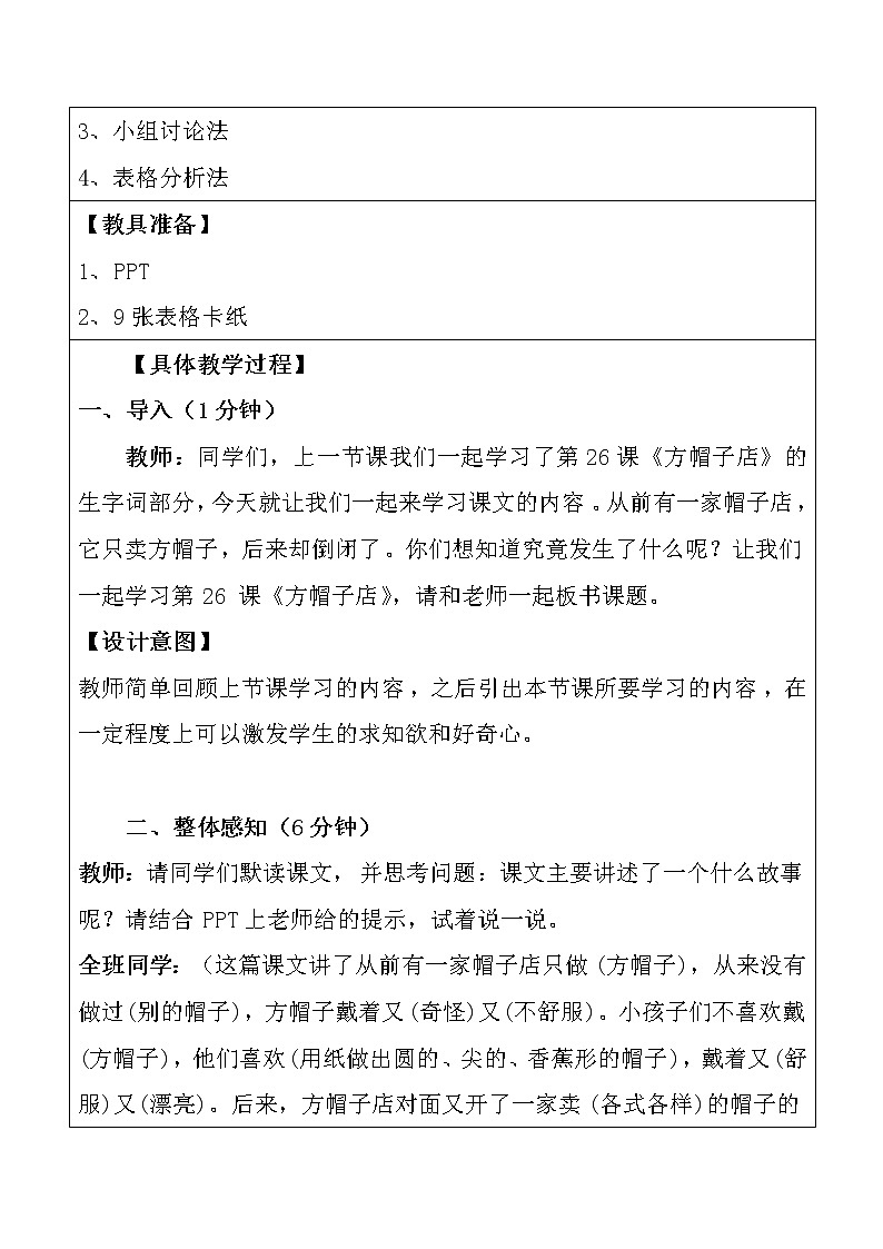 部编版三年级下册第八单元《方帽子店》第二课时 教案03