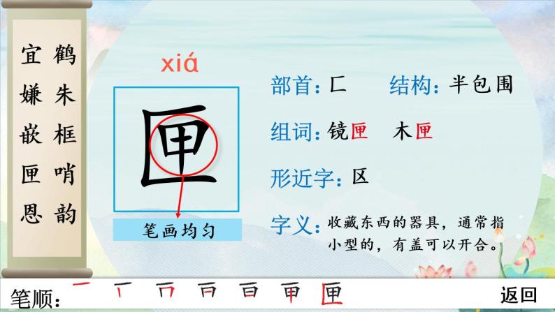 部编语文五年级上册1 白鹭生字教学课件09