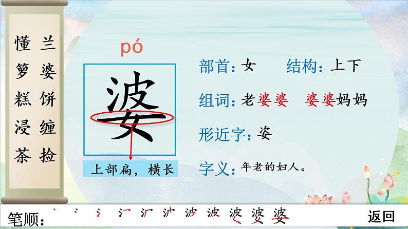 部编语文五年级上册3 桂花雨生字教学课件06