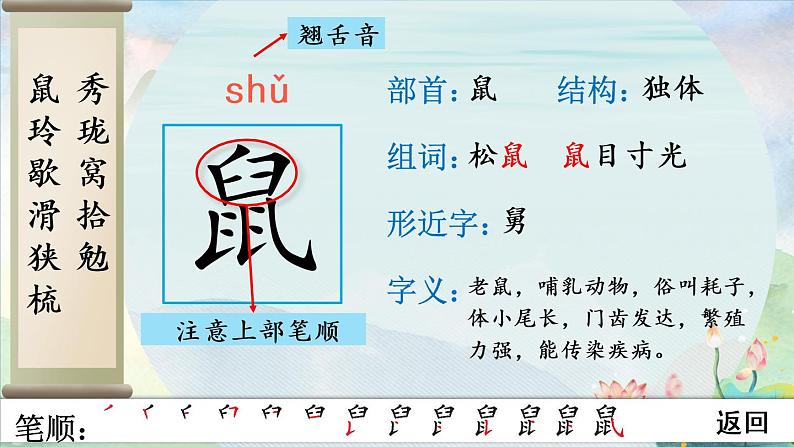 部编语文五年级上册17 松鼠生字教学课件03