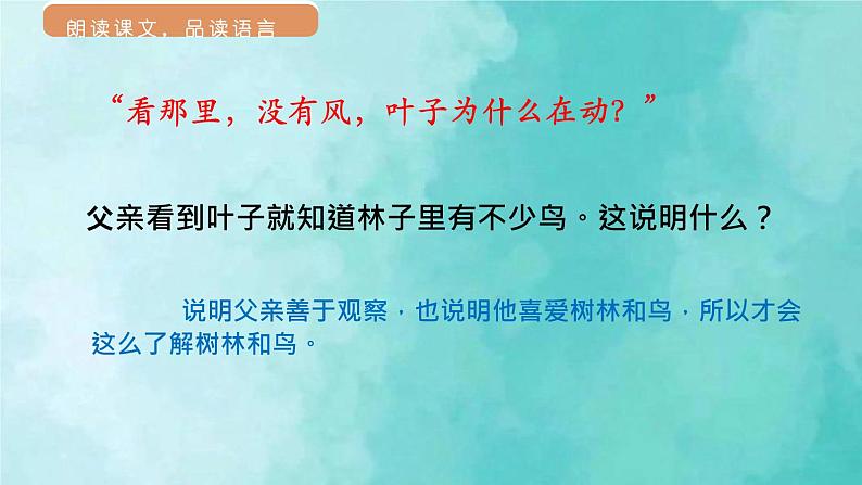 部编版语文三年级上册 教学课件_父亲、树林和鸟2（第2课时）第5页