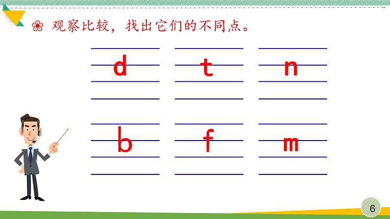 部编版语文一年级上册4《d-t-n-l》（课件）第6页