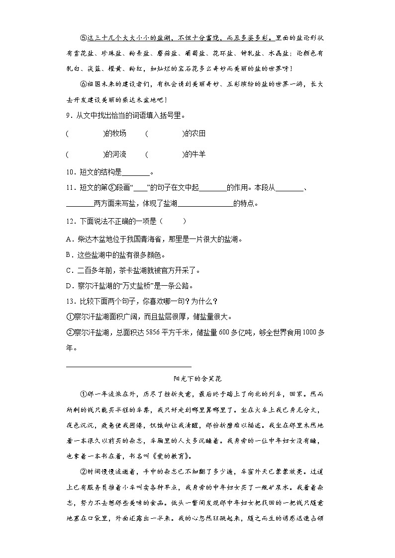 部编版语文小初衔接试卷（五）03