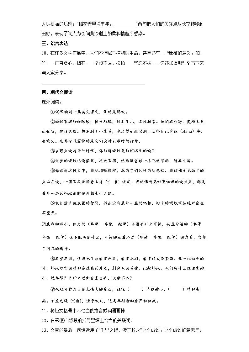 部编版语文小初衔接试卷（三）第3页