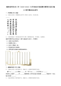 湖南省怀化市三年（2020-2022）小升初语文卷真题分题型分层汇编-03填空题&综合读写