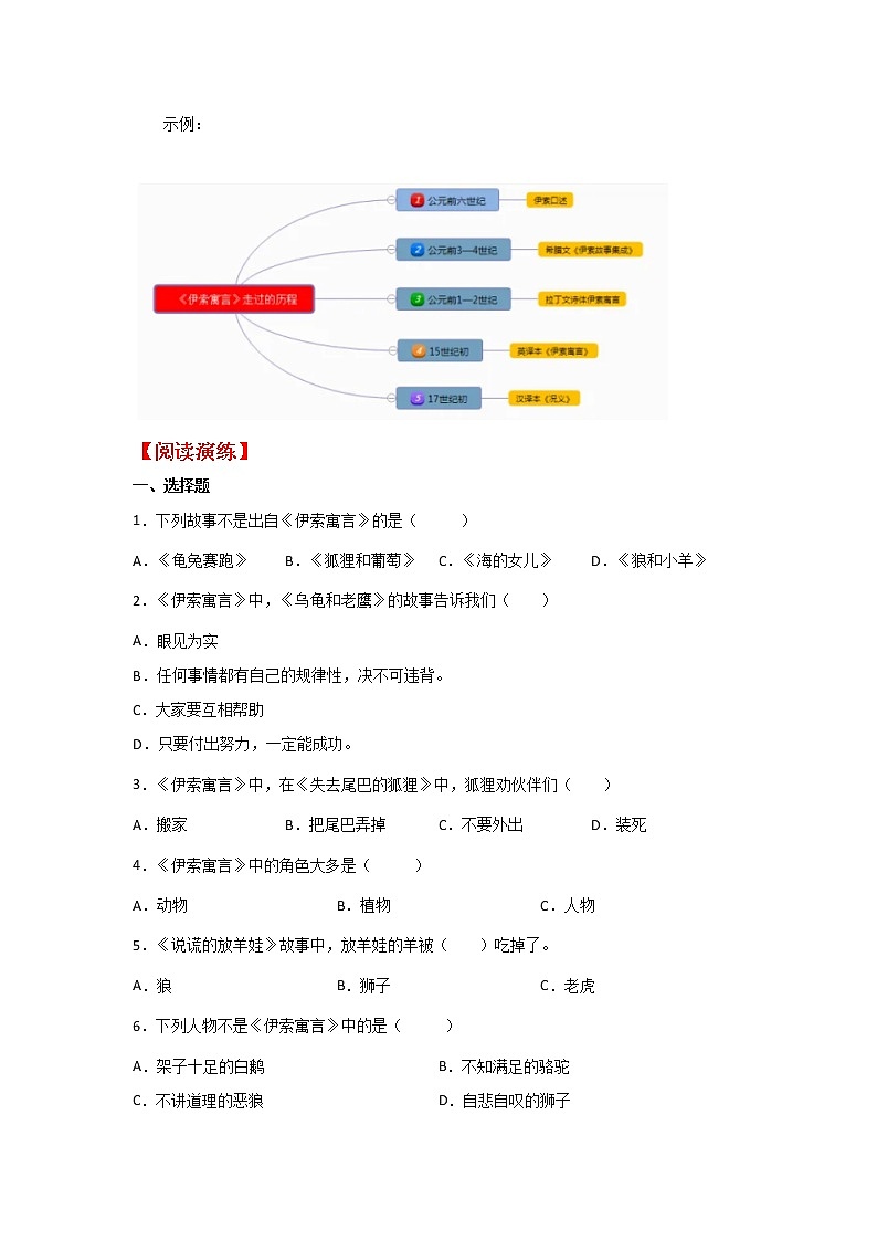 三年级上必读书目《伊索寓言》——2023年小学语文名著整本书阅读梳理+练习第2页