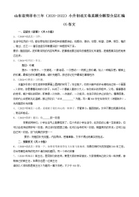 山东省菏泽市三年（2020-2022）小升初语文卷真题分题型分层汇编-05作文