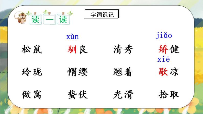 17《松鼠》课件PPT+生字课件+教案+练习+音视频素材05