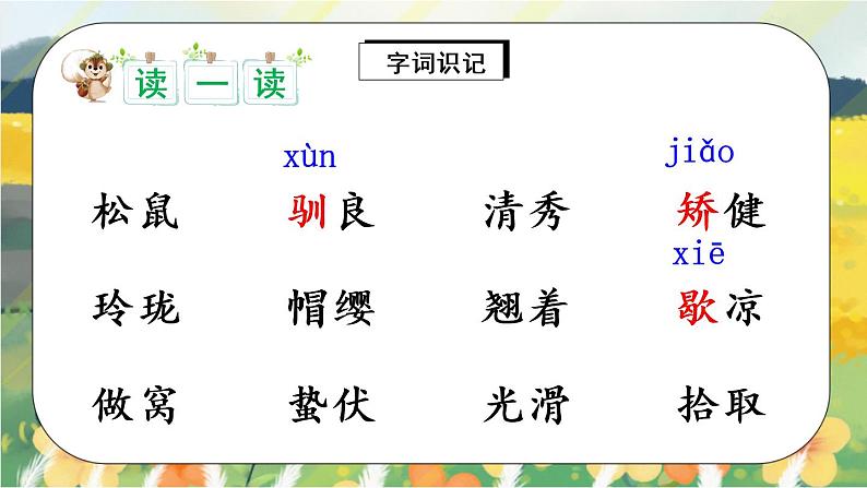 17《松鼠》课件PPT+生字课件+教案+练习+音视频素材05