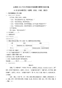 云南省2021年小升初语文卷真题分题型分层汇编-10文言文&现代文（说明、议论、小说、童话）