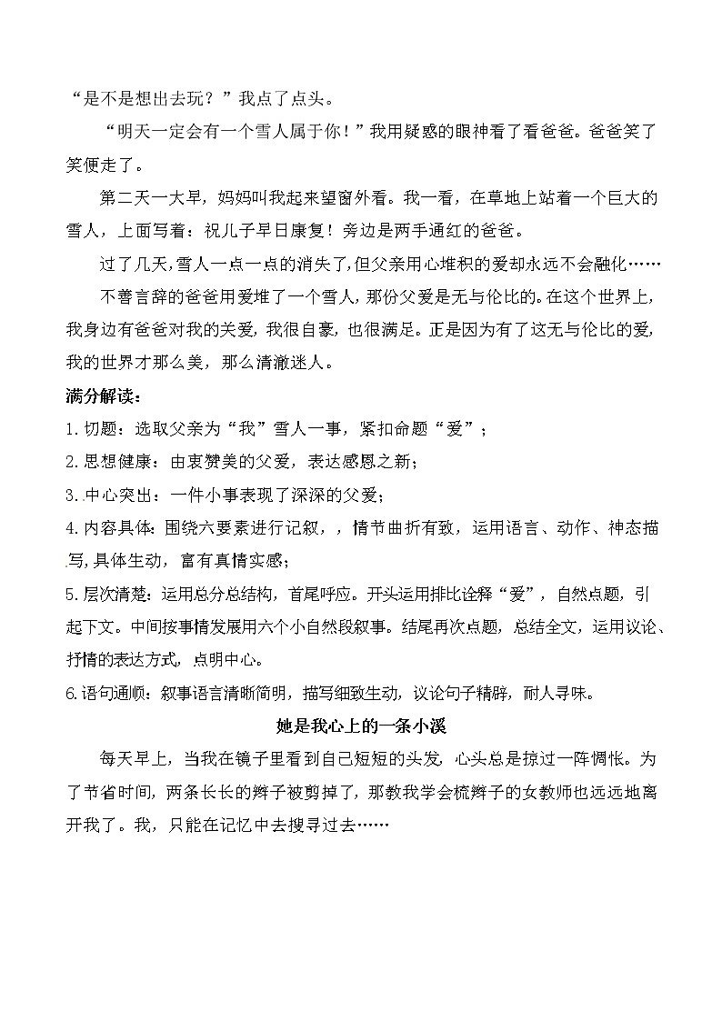 人教统编版  小升初满分作文·立意出彩 习作范文 第2页