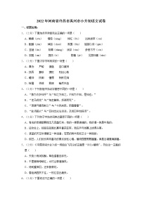 2022年河南省许昌市禹州市小升初语文试卷  word，解析版