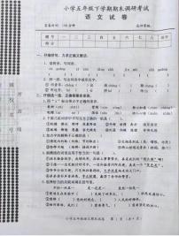 山西省运城市临猗县示范小学2021-2022学年五年级下学期期末调研考试语文试卷（无答案）