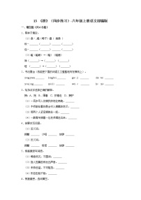 小学语文人教部编版六年级上册13 桥当堂检测题