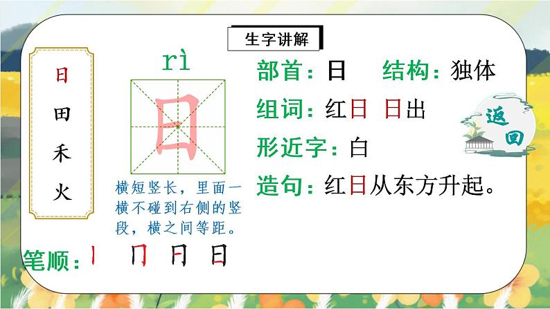 识字4 《日月水火》课件PPT+生字课件+教案+练习+音视频素材03