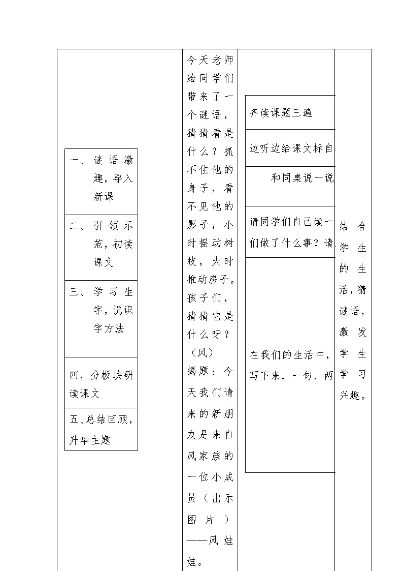 部编版二年级语文上册--24《风娃娃》教学设计1第3页