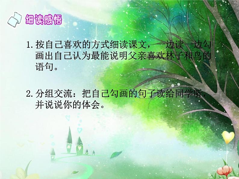 部编版三年级语文上册--23.父亲、树林和鸟-课件1第5页