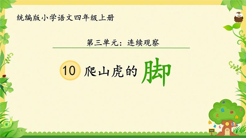 人教部编版语文四年级上册10.爬山虎的脚  课件第1页