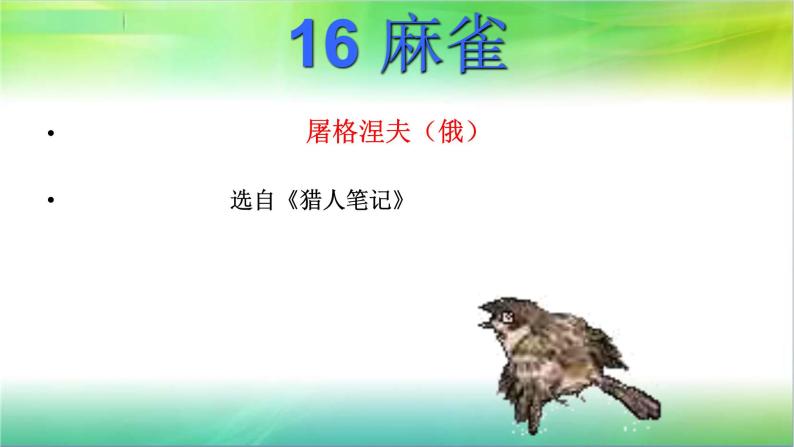 人教部编版语文四年级上册16.麻雀  课件01