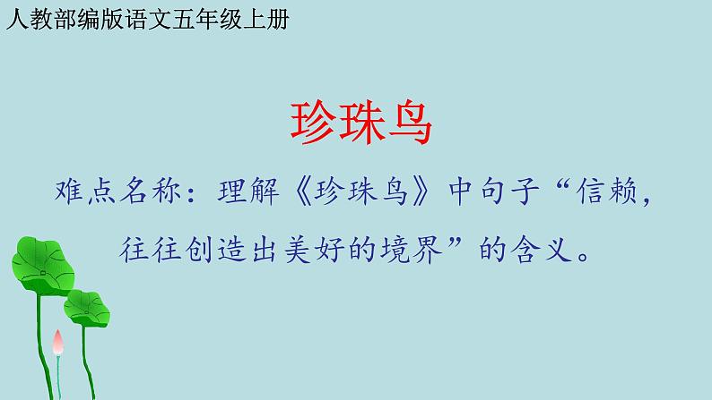 人教部编版语文五年级上册 4.珍珠鸟  课件第1页