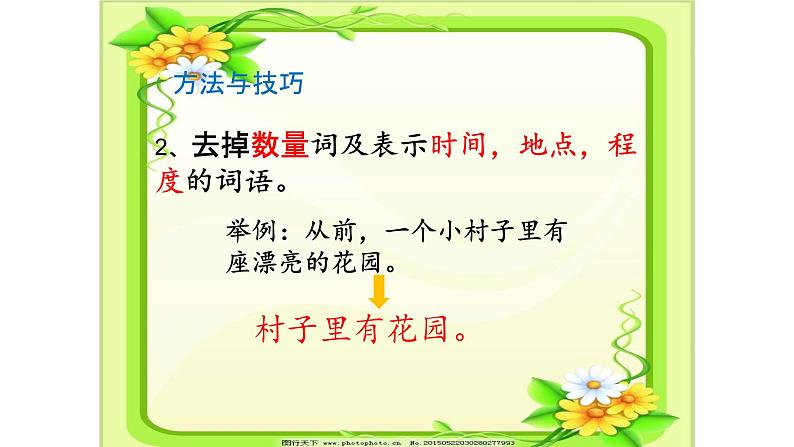 人教部编版语文四年级上册 缩句的方法与技巧 复习课件05