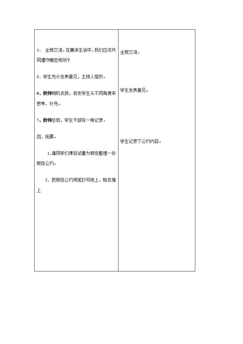 部编版五年级语文上册--口语交际：制定班级公约-教学设计第2页
