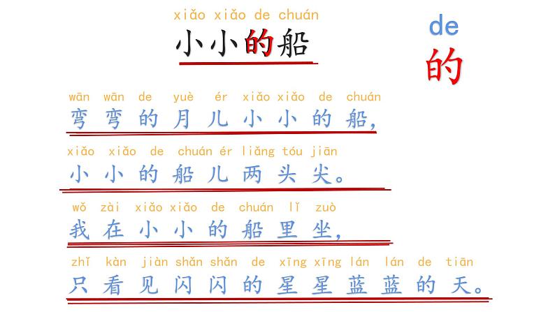 小学语文 部编版 一年级 小小的船（第1课时）课件第4页