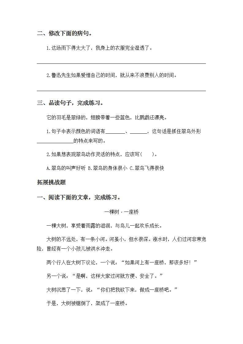 5.15大船的鸟-3上语文（部编版）同步课时分层课时练03