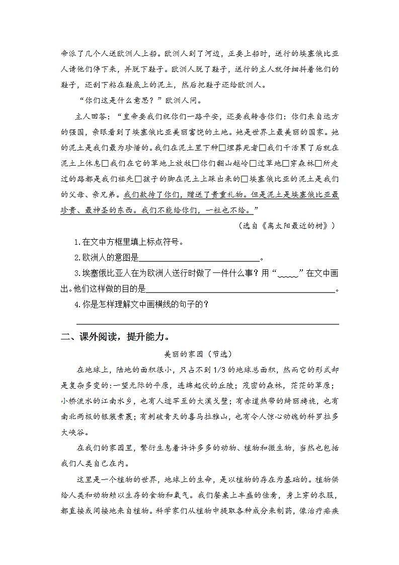 6.21三黑和土地-6上语文（部编版）同步课时分层课时练第3页