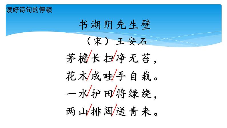 人教部编版语文六年级上册17.古诗三首——书湖阴先生壁  课件1第5页