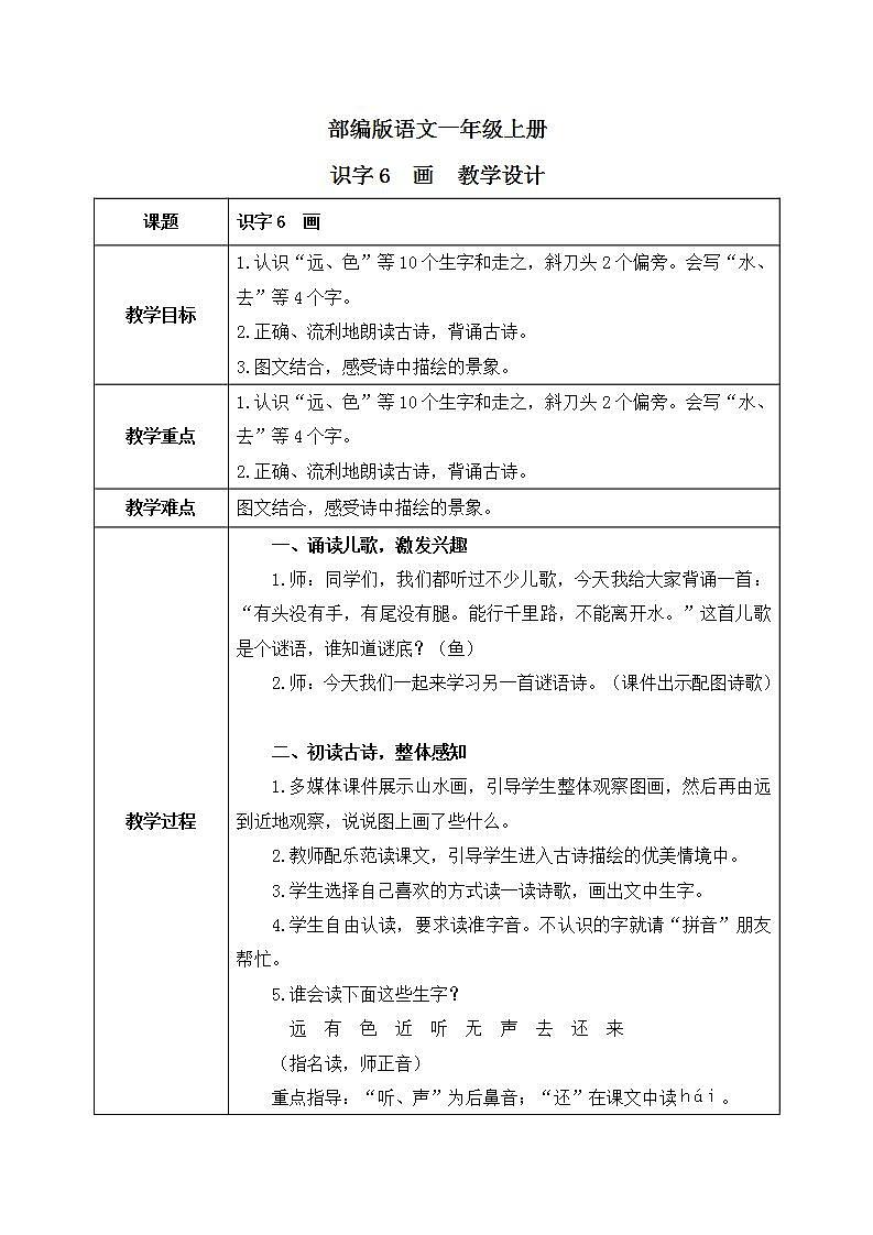 识字6《画》课件PPT+生字课件+教案+练习+音视频素材01