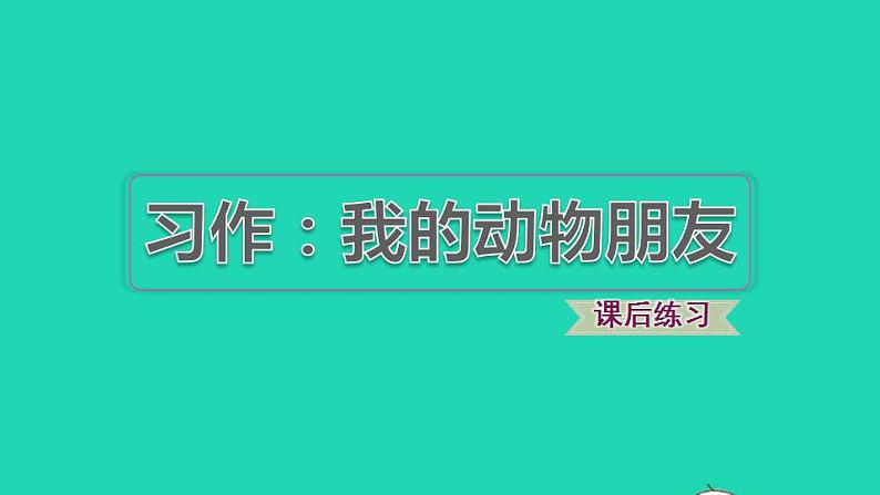 2022四年级语文下册第4单元习作：我的动物朋友习题课件新人教版01