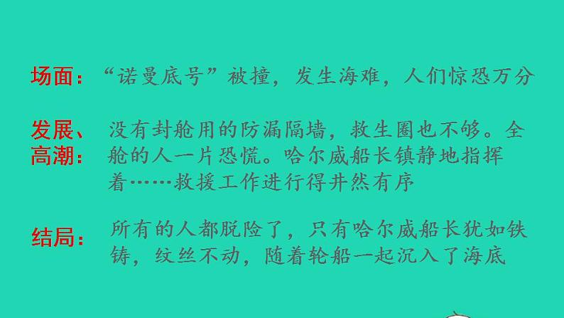 2022四年级语文下册第7单元第23课诺曼底号遇难记品读释疑课件新人教版08