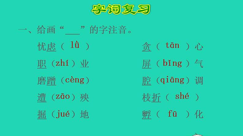 2022四年级语文下册第4单元复习课件新人教版02