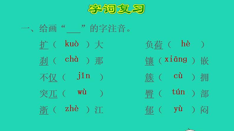 2022四年级语文下册第5单元复习课件新人教版第2页