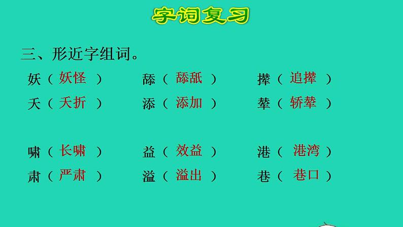 2022四年级语文下册第7单元复习课件新人教版第5页