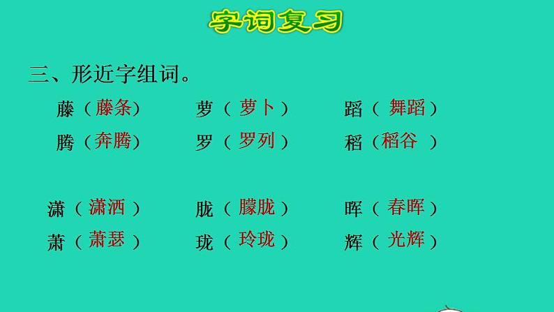 2022四年级语文下册第3单元复习课件新人教版05