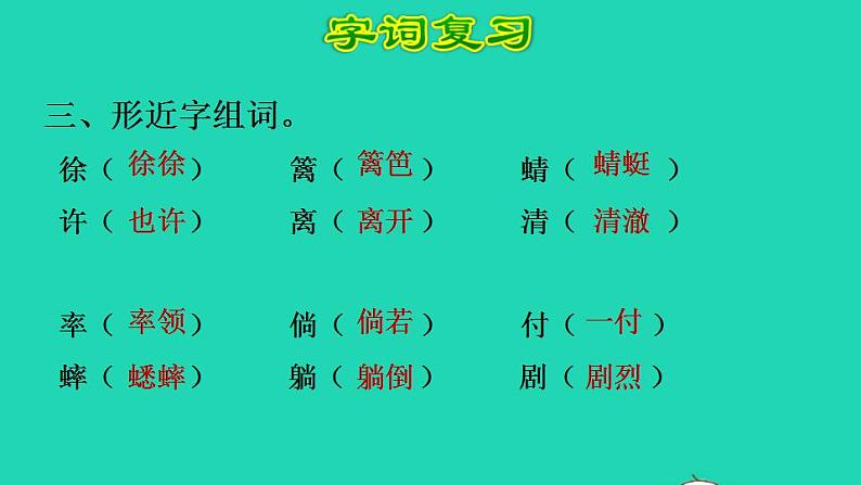 2022四年级语文下册第1单元复习课件新人教版05