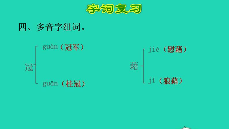 2022四年级语文下册第1单元复习课件新人教版07