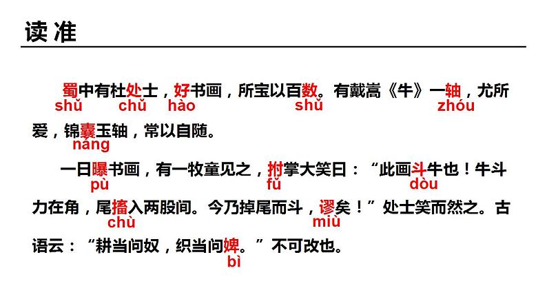 部编版六年级语文上册--22.2《书戴嵩画牛》课件04